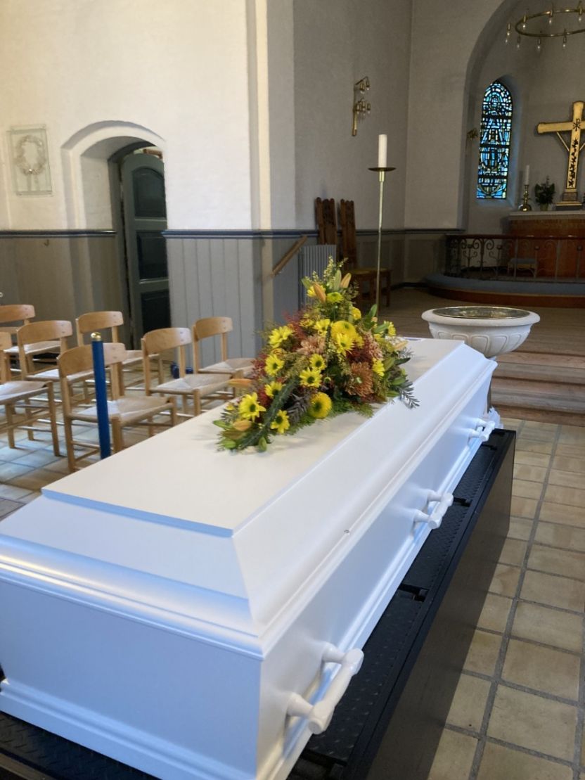 Kistepynt - gule & orange nuancer med chrys & liljer