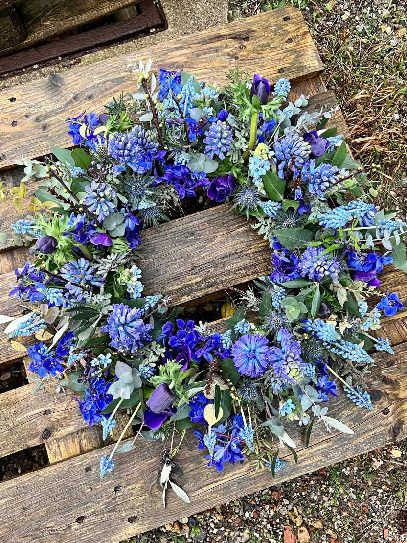 Krans - smukke blå farver